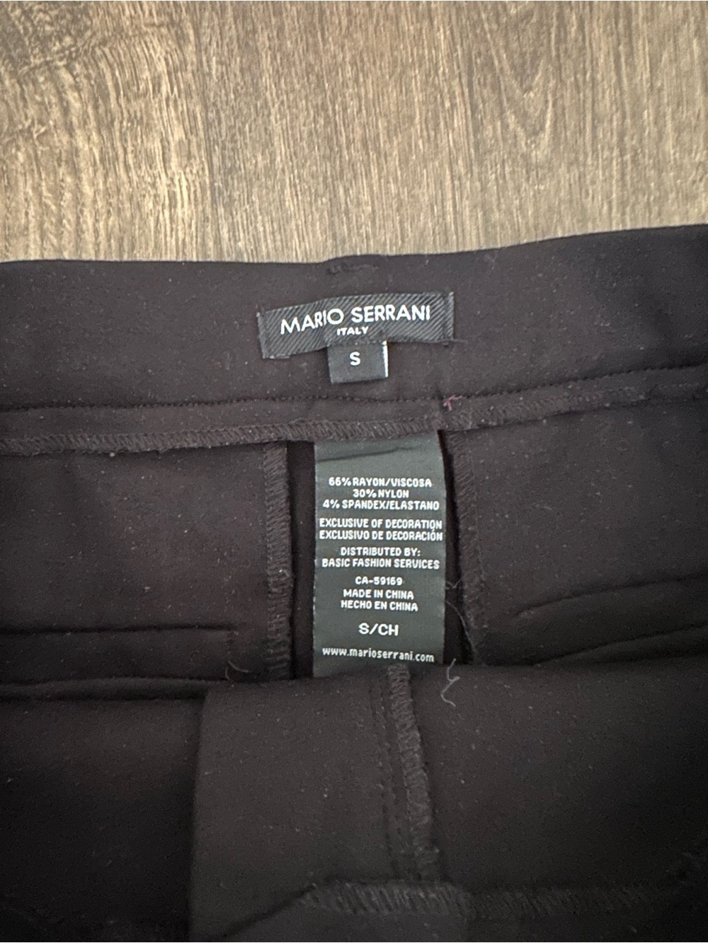 Mario Serrani Black Slim Dress Pants - Picture 5 of 5